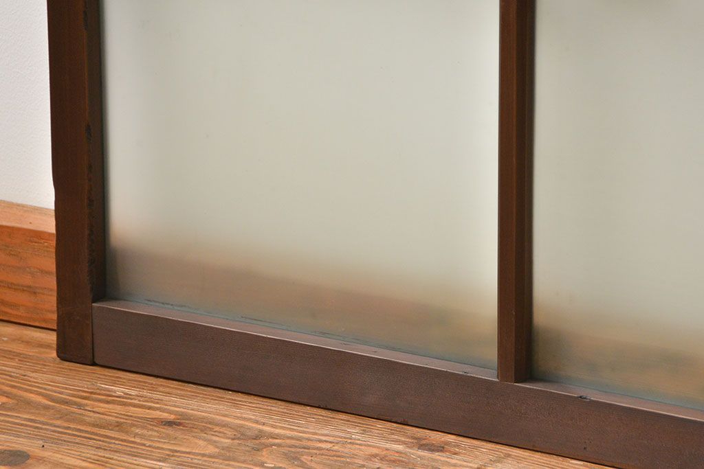 古民具・骨董 厚手でしっかりとしたガラス戸1枚 (窓、引き戸)