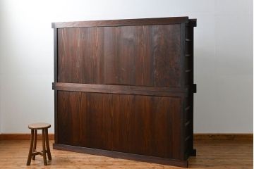 アンティーク家具　アンティーク 丸桟仕上げの上質な六尺近江水屋箪笥