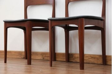 北欧家具 チーク材 ミッドセンチュリー 北欧ビンテージ ダイニングチェア 2脚セット(1) (椅子、イス)