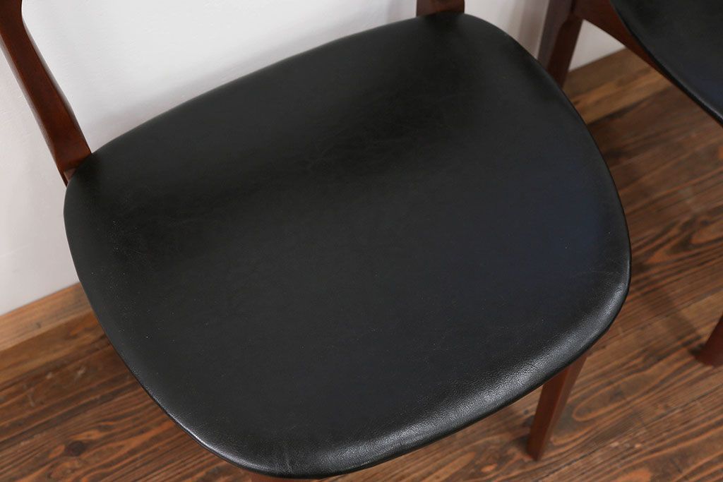 北欧家具 チーク材 ミッドセンチュリー 北欧ビンテージ ダイニングチェア 2脚セット(1) (椅子、イス)