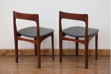 北欧家具 チーク材 ミッドセンチュリー 北欧ビンテージ ダイニングチェア 2脚セット(1) (椅子、イス)