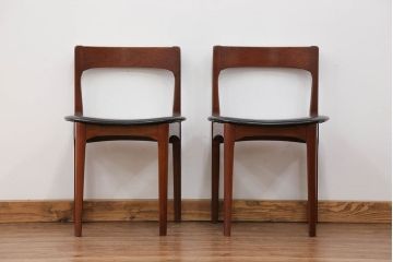 北欧家具 チーク材 ミッドセンチュリー 北欧ビンテージ ダイニングチェア 2脚セット(2) (椅子、イス)