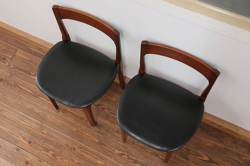 北欧家具 チーク材 ミッドセンチュリー 北欧ビンテージ ダイニングチェア 2脚セット(2) (椅子、イス)