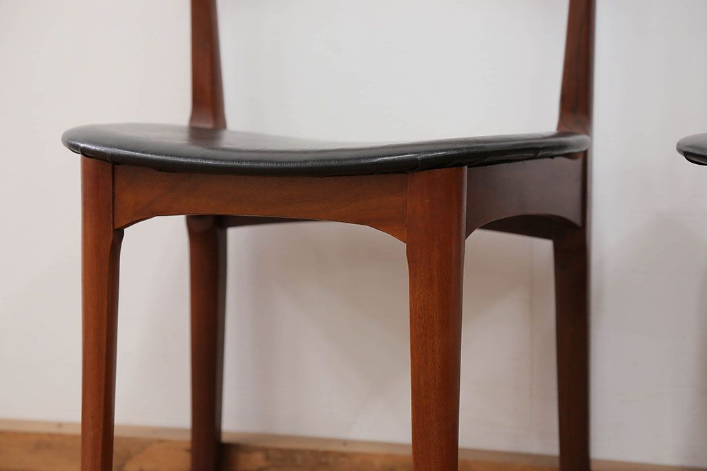 北欧家具 チーク材 ミッドセンチュリー 北欧ビンテージ ダイニングチェア 2脚セット(2) (椅子、イス)