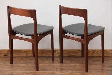 北欧家具 チーク材 ミッドセンチュリー 北欧ビンテージ ダイニングチェア 2脚セット(2) (椅子、イス)