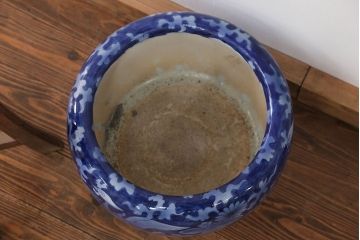 アンティーク雑貨　古民具・骨董 明治〜大正 鳳凰の図 瀬戸火鉢