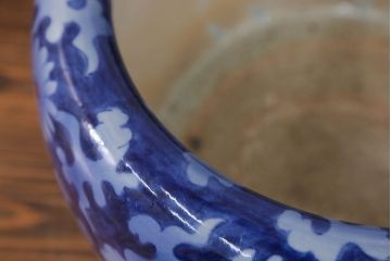 アンティーク雑貨　古民具・骨董 明治〜大正 鳳凰の図 瀬戸火鉢