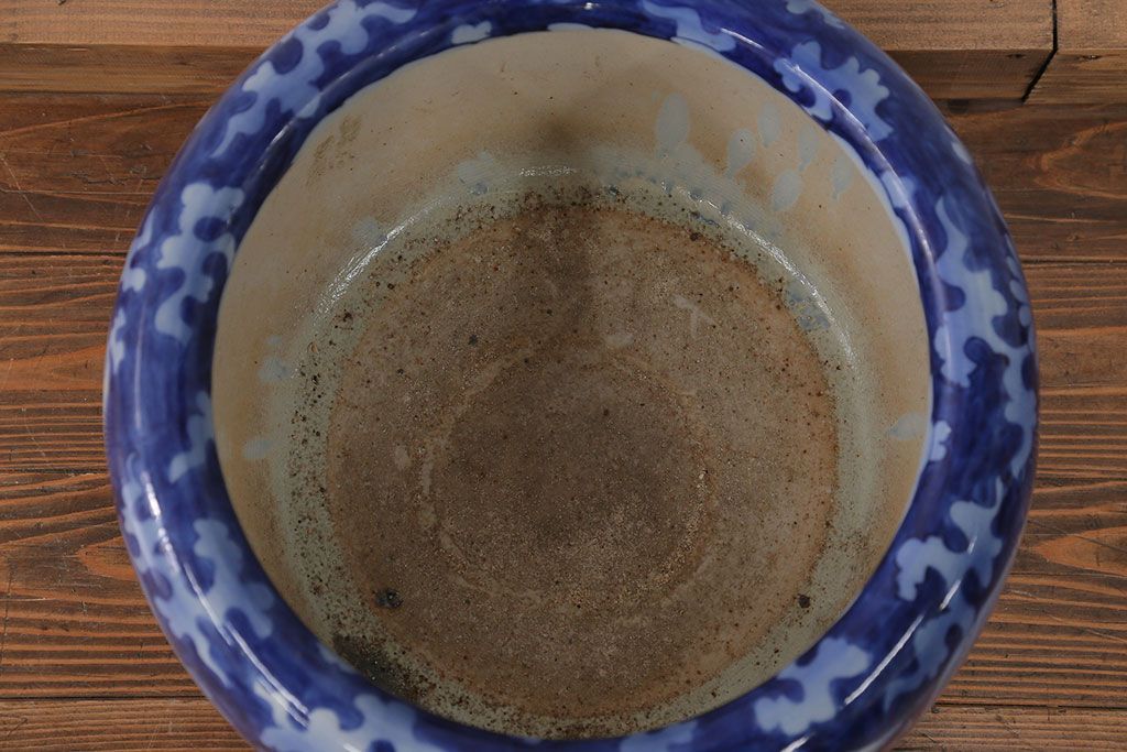 アンティーク雑貨　古民具・骨董 明治〜大正 鳳凰の図 瀬戸火鉢