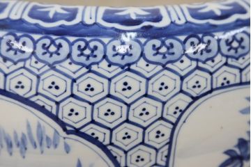 アンティーク雑貨　古民具・骨董 大振り!窓絵山水図 瀬戸火鉢