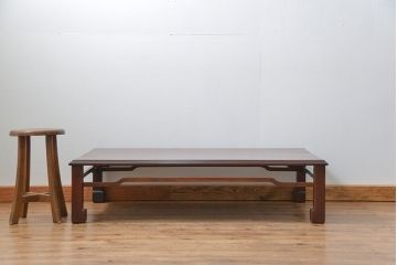 アンティーク家具　古民具・骨董 総欅材のシンプルでモダンな座卓(テーブル、机)