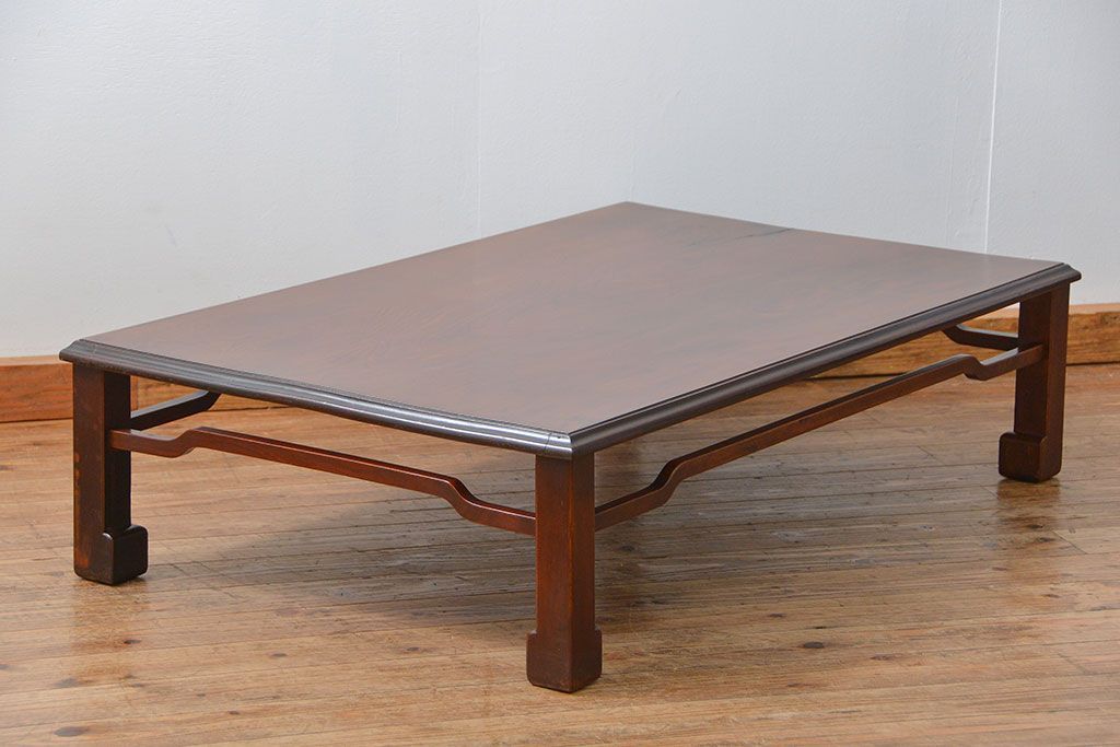 アンティーク家具　古民具・骨董 総欅材のシンプルでモダンな座卓(テーブル、机)