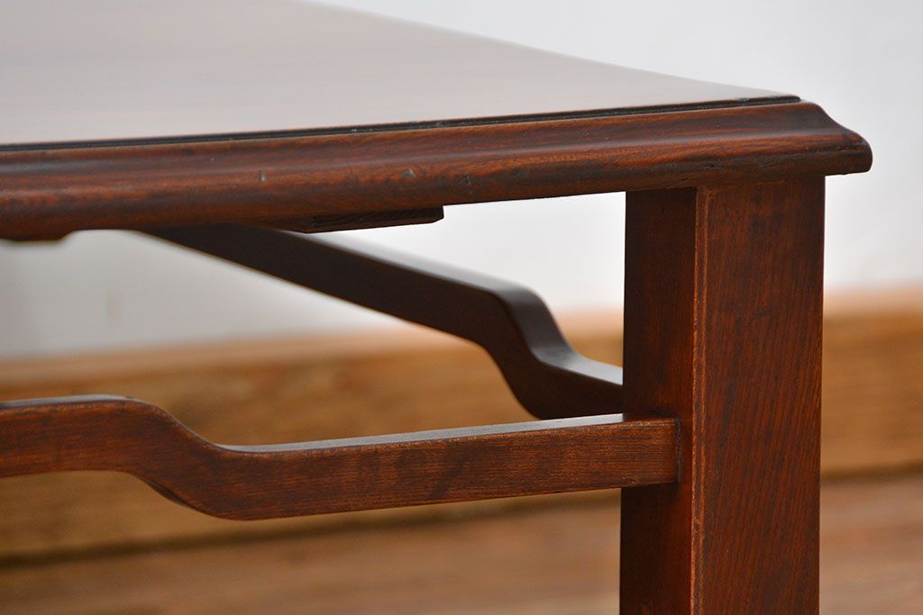 アンティーク家具　古民具・骨董 総欅材のシンプルでモダンな座卓(テーブル、机)