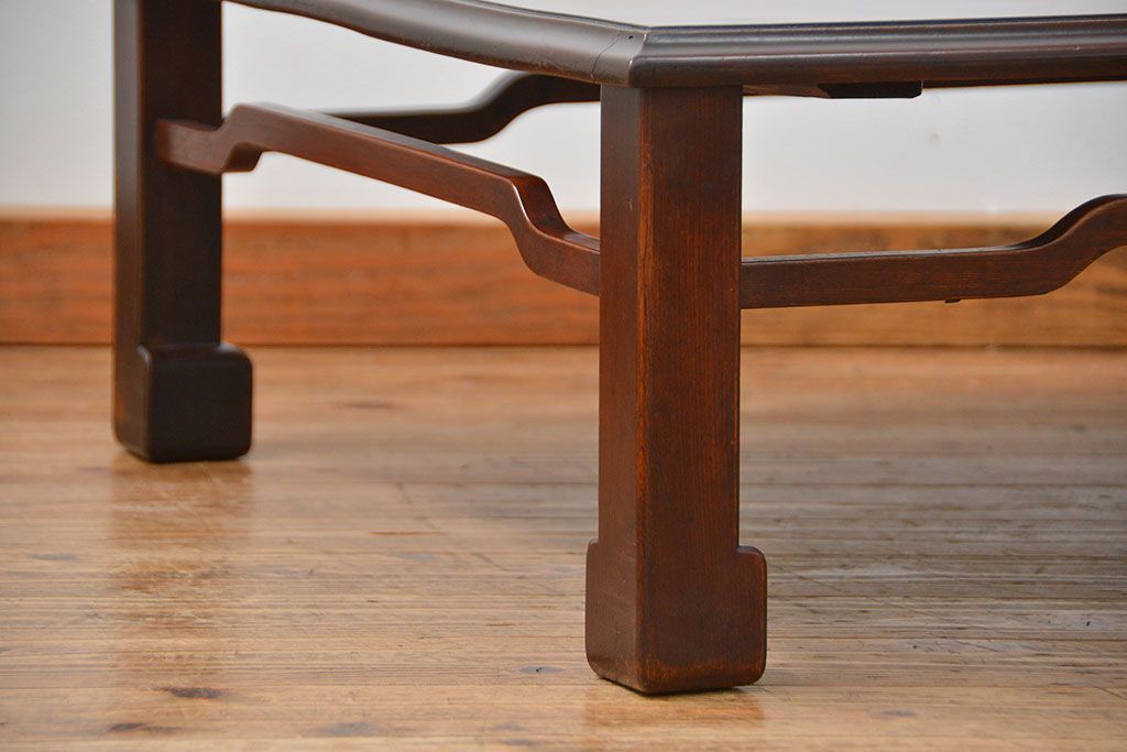 アンティーク家具　古民具・骨董 総欅材のシンプルでモダンな座卓(テーブル、机)