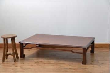 アンティーク家具　古民具・骨董 総欅材のシンプルでモダンな座卓(テーブル、机)