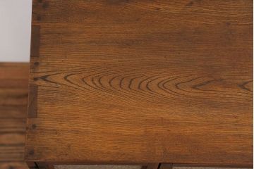 アンティーク家具　アンティーク 古い栓材の小さなダイヤガラス本箱(1) (収納棚)