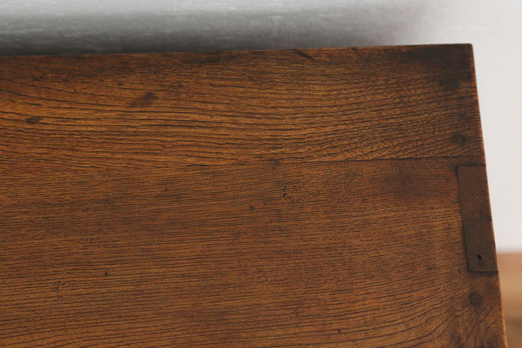 アンティーク家具　アンティーク 古い栓材の小さなダイヤガラス本箱(1) (収納棚)