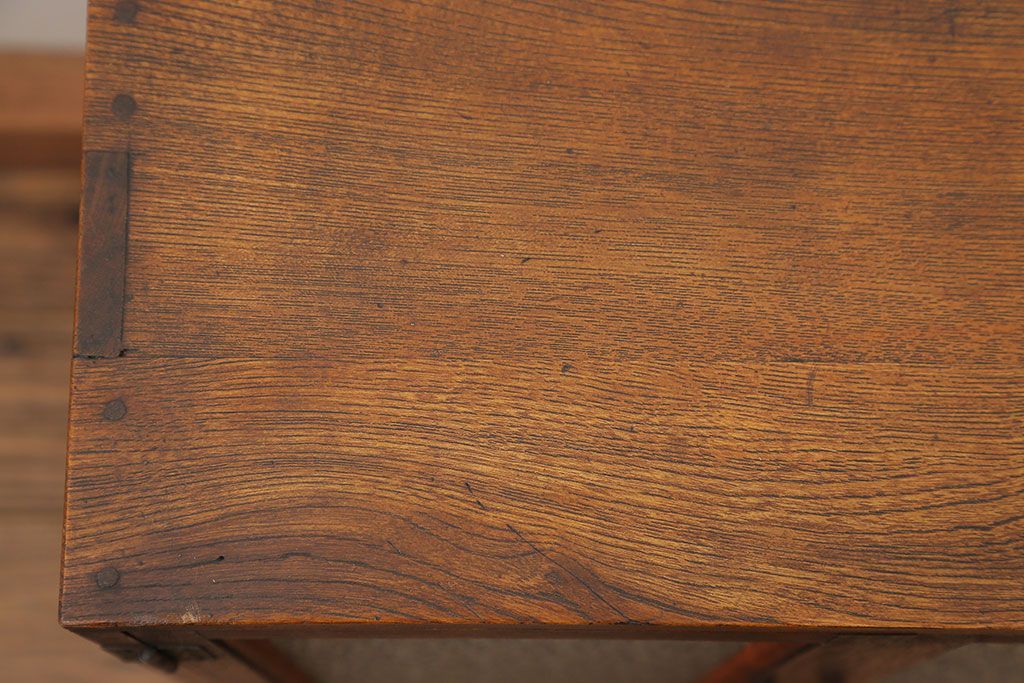 アンティーク家具　アンティーク 古い栓材の小さなダイヤガラス本箱(2) (収納棚)