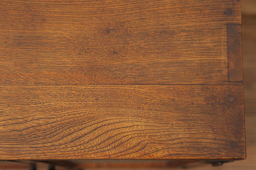 アンティーク家具　アンティーク 古い栓材の小さなダイヤガラス本箱(2) (収納棚)