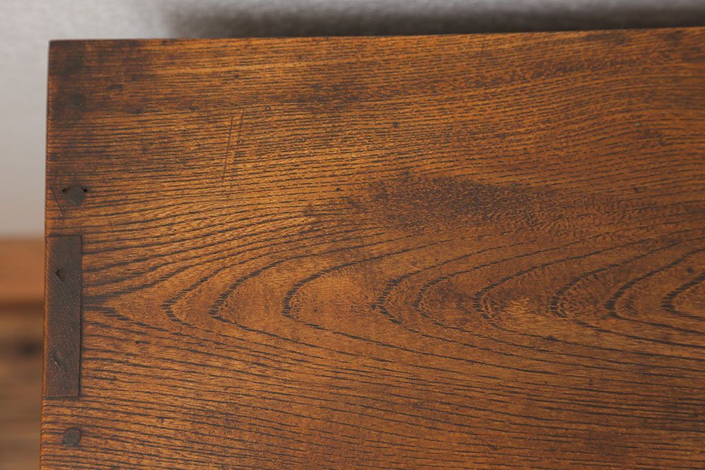 アンティーク家具　アンティーク 古い栓材の小さなダイヤガラス本箱(2) (収納棚)