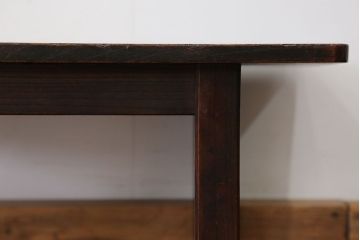 アンティーク家具　古民具・骨董 総欅材 天板一枚板のシンプルな文机(テーブル)