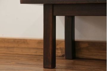 アンティーク家具　古民具・骨董 総欅材 天板一枚板のシンプルな文机(テーブル)