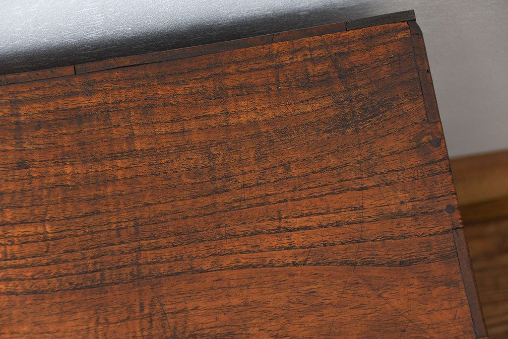 アンティーク家具　アンティーク 古い木のシンプルな6杯小引き出し(ドロワー、チェスト)