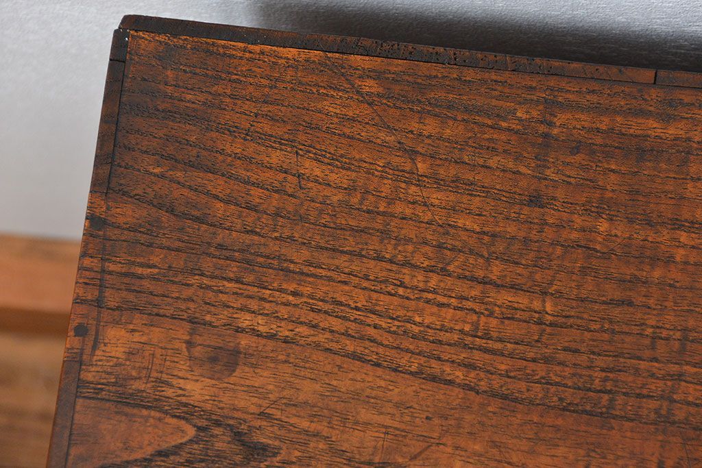 アンティーク家具　アンティーク 古い木のシンプルな6杯小引き出し(ドロワー、チェスト)