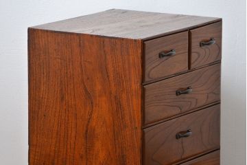 アンティーク家具　アンティーク 古い木のシンプルな6杯小引き出し(ドロワー、チェスト)