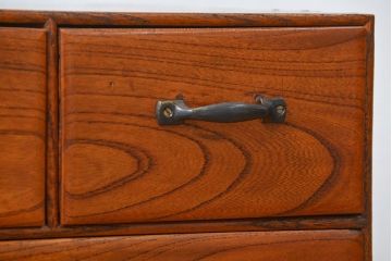 アンティーク家具　アンティーク 古い木のシンプルな6杯小引き出し(ドロワー、チェスト)