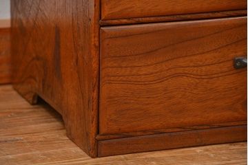 アンティーク家具　アンティーク 古い木のシンプルな6杯小引き出し(ドロワー、チェスト)