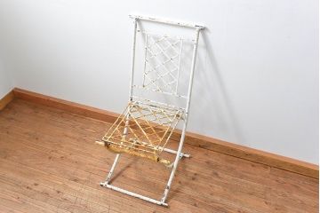 アンティーク家具　イギリスアンティーク シャビーな折り畳みガーデンチェア(1)(椅子・イス)