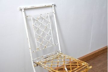 アンティーク家具　イギリスアンティーク シャビーな折り畳みガーデンチェア(1)(椅子・イス)