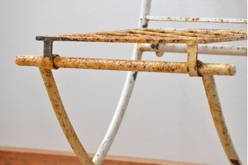 アンティーク家具　イギリスアンティーク シャビーな折り畳みガーデンチェア(1)(椅子・イス)