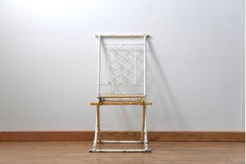 アンティーク家具　イギリスアンティーク シャビーな折り畳みガーデンチェア(1)(椅子・イス)