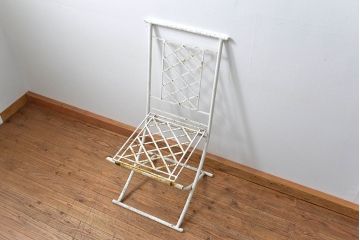 アンティーク家具　イギリスアンティーク シャビーな折り畳みガーデンチェア(2)(椅子・イス)