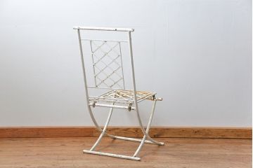 アンティーク家具　イギリスアンティーク シャビーな折り畳みガーデンチェア(2)(椅子・イス)