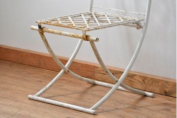アンティーク家具　イギリスアンティーク シャビーな折り畳みガーデンチェア(2)(椅子・イス)