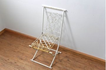 アンティーク家具　イギリスアンティーク シャビーな折り畳みガーデンチェア(3)(椅子・イス)