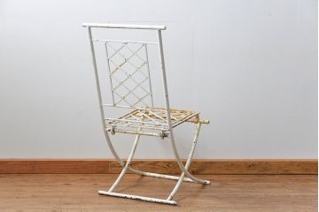 アンティーク家具　イギリスアンティーク シャビーな折り畳みガーデンチェア(3)(椅子・イス)