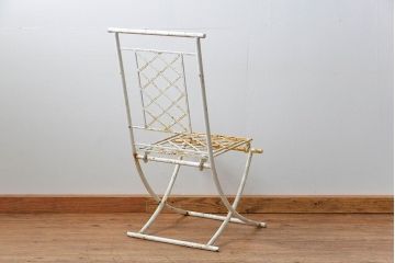 アンティーク家具　イギリスアンティーク シャビーな味わい!折り畳みガーデンチェア(椅子・イス)