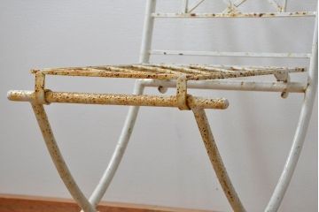 アンティーク家具　イギリスアンティーク シャビーな味わい!折り畳みガーデンチェア(椅子・イス)