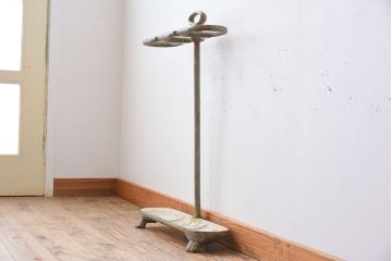 アンティーク雑貨　フランスアンティーク　鋳物製!シャビーで重厚な傘立て(アンブレラスタンド)