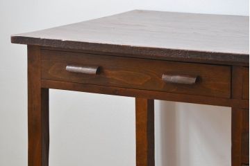アンティーク家具　アンティーク 古い栗材とブナ材の片袖机(デスク、在宅ワーク、在宅用テーブル)
