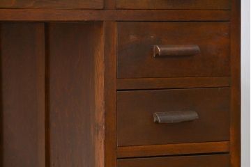 アンティーク家具　アンティーク 古い栗材とブナ材の片袖机(デスク、在宅ワーク、在宅用テーブル)