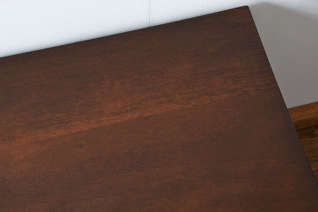 アンティーク家具　古いナラ材の上質なカウンター式 アンティーク片袖机(テーブル、デスク、在宅ワーク、在宅用、レジ台)