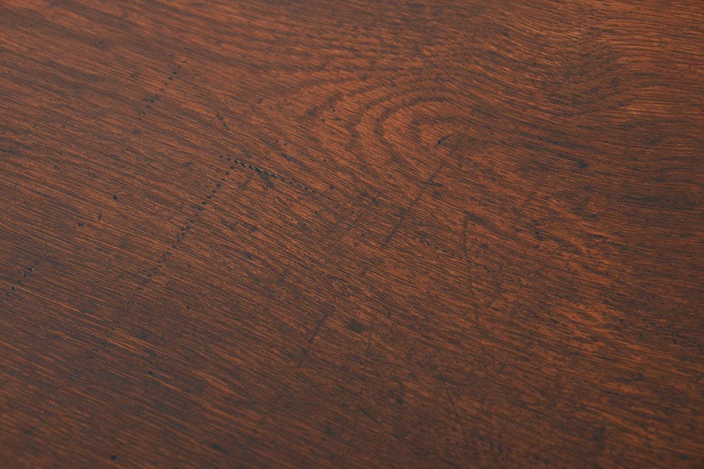 アンティーク家具　古いナラ材の上質なカウンター式 アンティーク片袖机(テーブル、デスク、在宅ワーク、在宅用、レジ台)