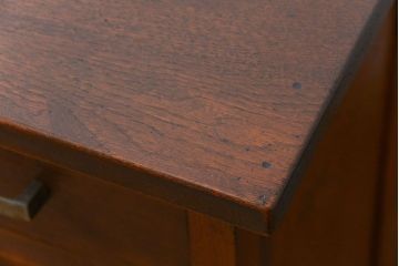 アンティーク家具　古いナラ材の上質なカウンター式 アンティーク片袖机(テーブル、デスク、在宅ワーク、在宅用、レジ台)