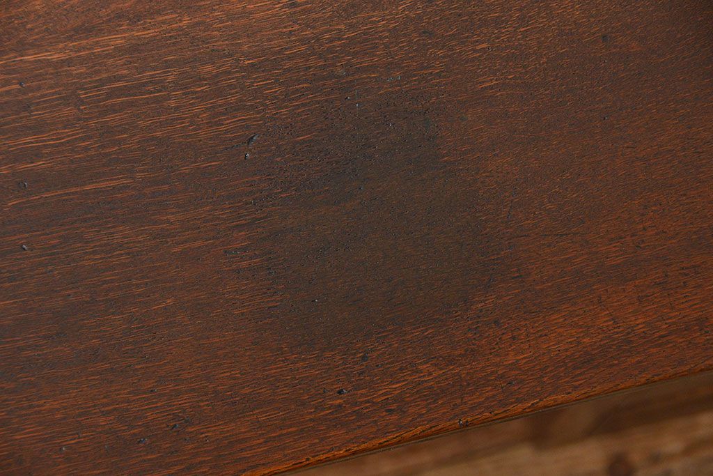 アンティーク家具　古いナラ材の上質なカウンター式 アンティーク片袖机(テーブル、デスク、在宅ワーク、在宅用、レジ台)