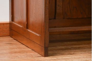 アンティーク家具　古いナラ材の上質なカウンター式 アンティーク片袖机(テーブル、デスク、在宅ワーク、在宅用、レジ台)