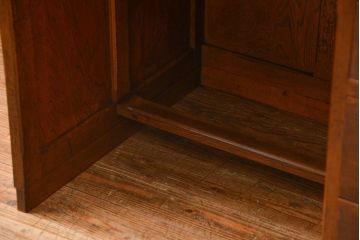 アンティーク家具　古いナラ材の上質なカウンター式 アンティーク片袖机(テーブル、デスク、在宅ワーク、在宅用、レジ台)